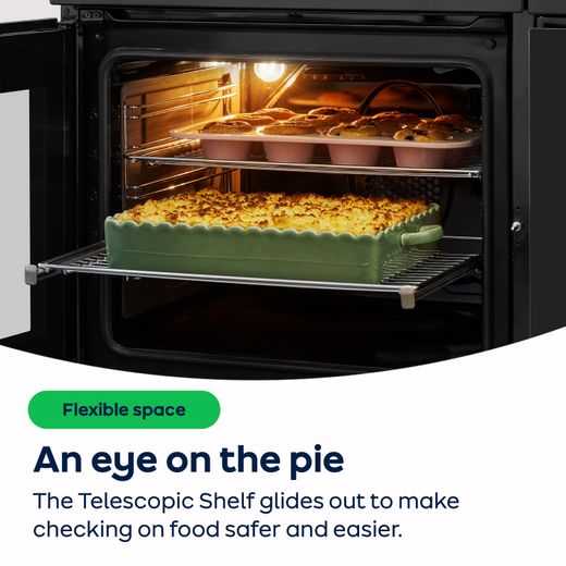 Leisure Cuisinemaster 100cm Dual Fuel Range Cooker - Stainless Steel - AO Annotation - Telescopic Shelf
